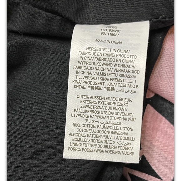 Boden Full Cotton Midi Skirt w Pink/Black Bold Flower Print Size 8P - Picture 10 of 10